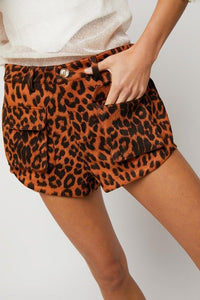 Leopard Shorts with Utility Pockets