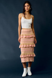 Crochet Ruffle Maxi Skirt