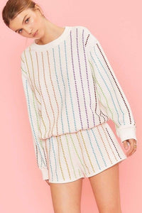 French Terry Knit Top with Stud Detail