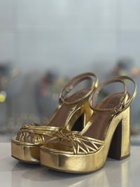 Strands of Gold Platform Heel