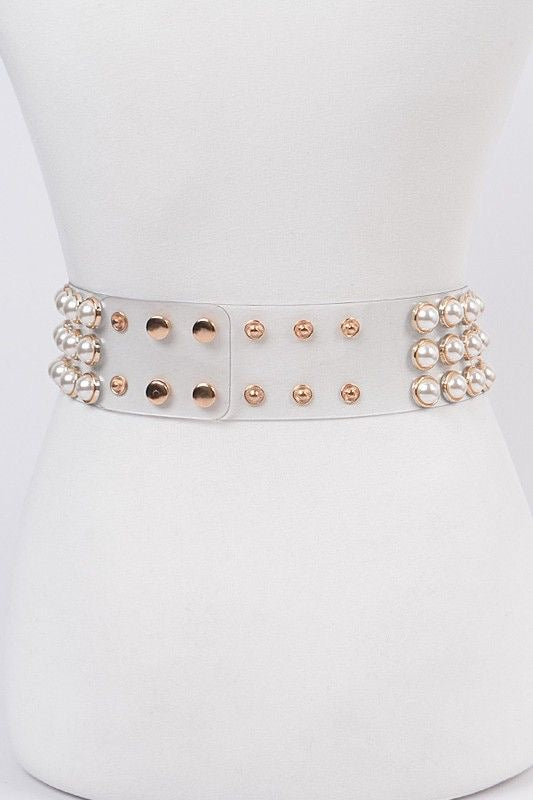 Pearl Stud Clear Belt