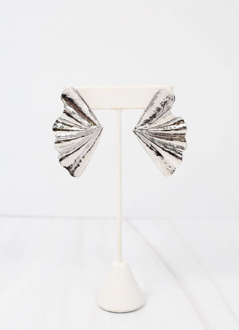 Metal Fan Earrings
