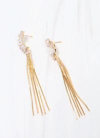 Cubic Zirconia Fringe Earrings