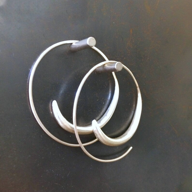 Rip Curl Wave Hoop Earrings - Silver