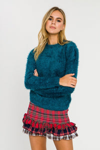 Feathered Knit Sweater