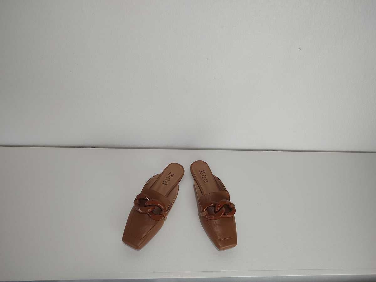 Oversized Buckle Mules