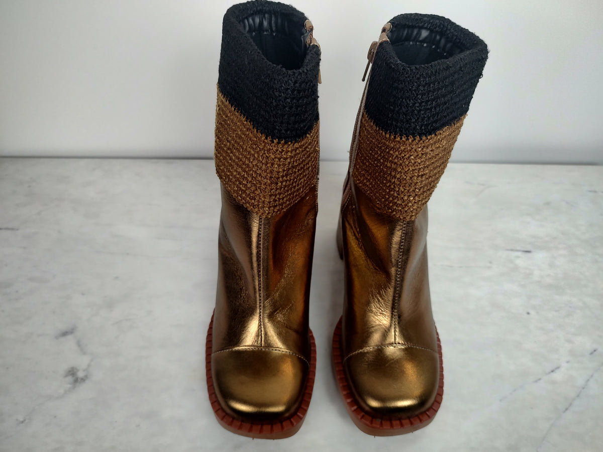 Luciana Bronze Metallic Leather Boot