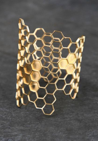 Brass Honeycomb Bracelet/Cuff