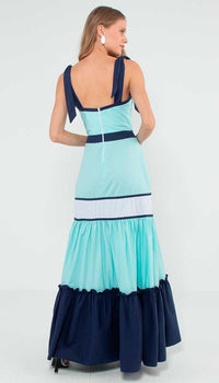 Color Blocked Maxi Dress