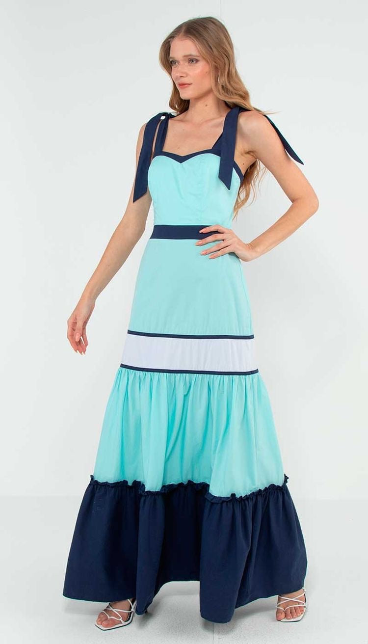 Color Blocked Maxi Dress