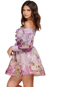 Off-Shoulder Floral Mini Dress