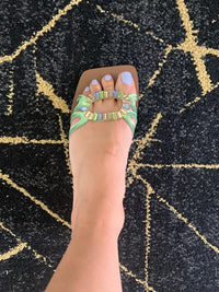 Metallic Sandals with Crystals