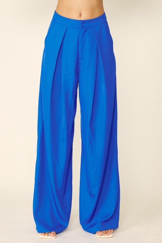 Front-Pinned Wide Trouser