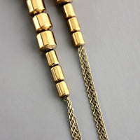 Gold Hematite & Brass Ox Chain Earrings