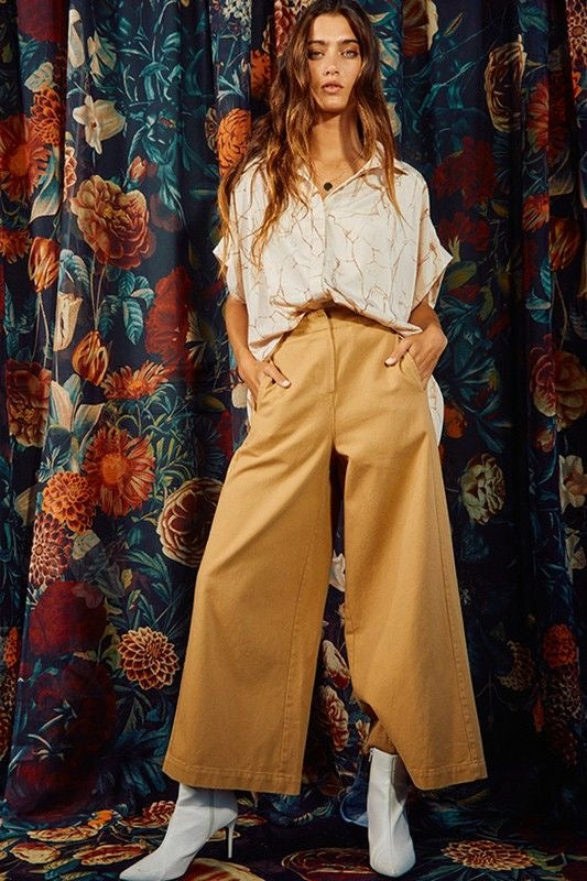 Wide Leg Culotte Pants