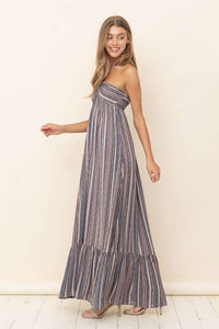 Striped Halter Maxi Dress