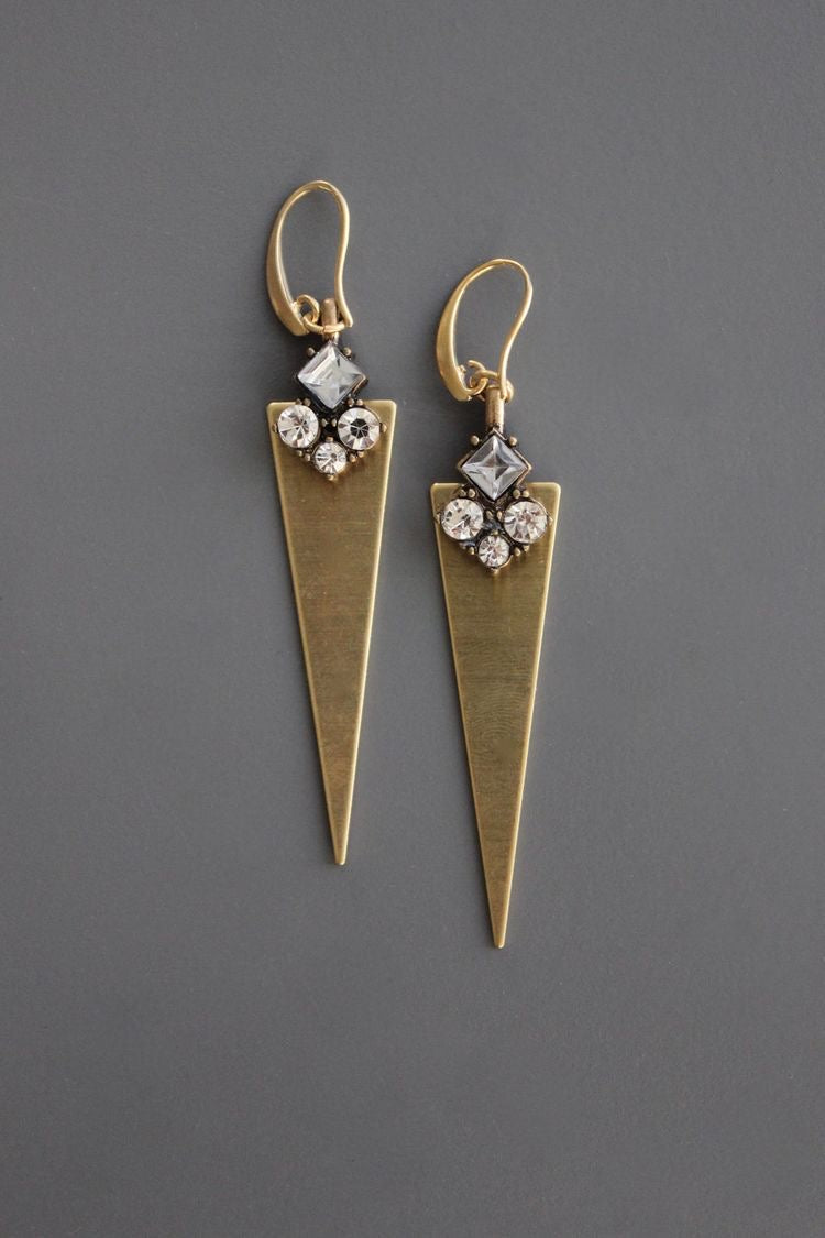 Brass & Glass Earrings