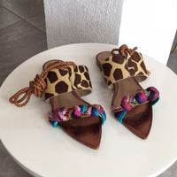 Giraffe Print Tie Sandal