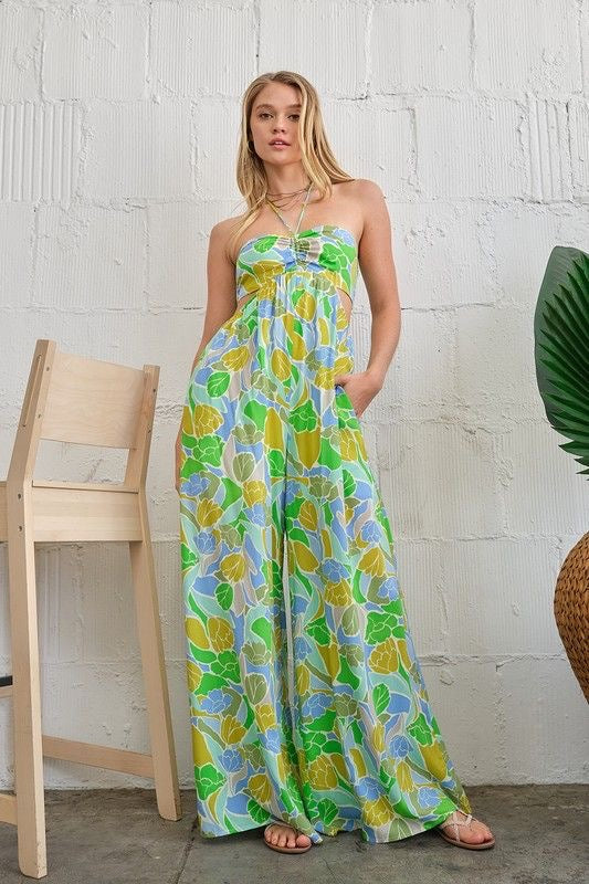 Floral Halter Jumpsuit