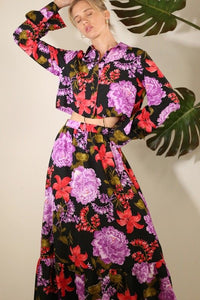 Floral Top and Skirt Set