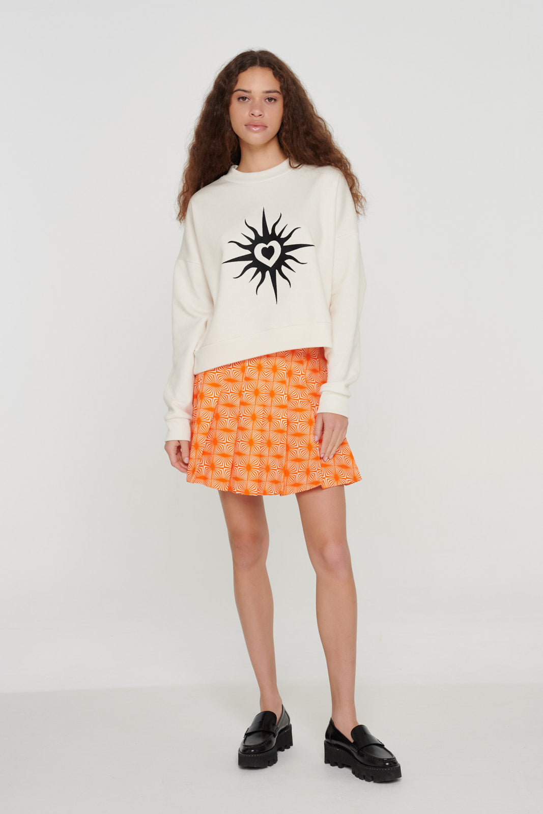 Geo Print Pleated Skirt
