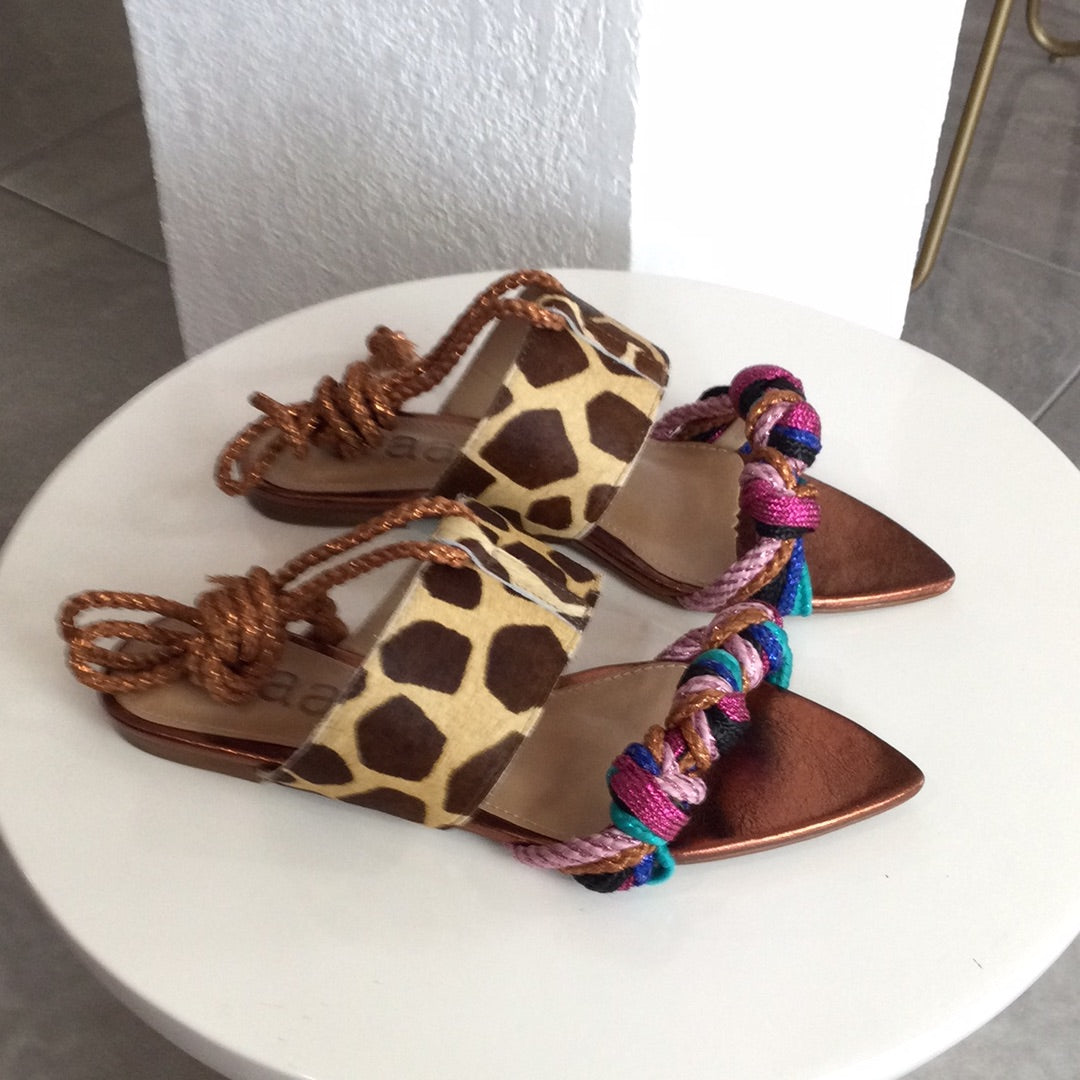 Giraffe Print Tie Sandal