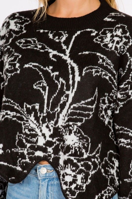 Floral Crop Sweater