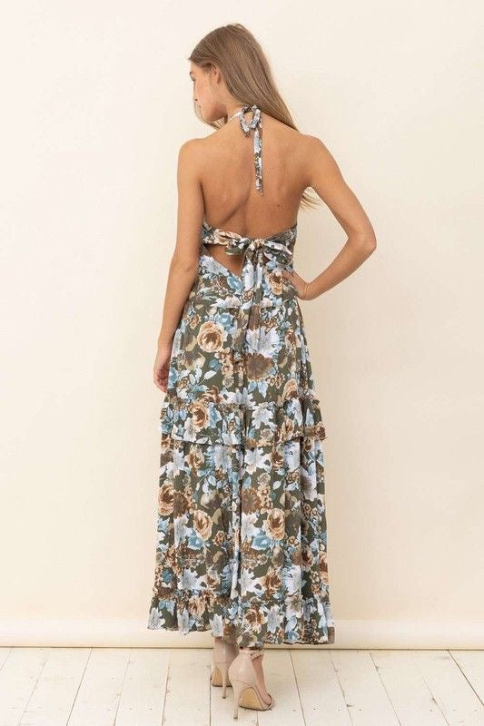 Floral Halter Maxi Dress