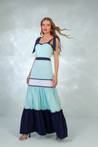 Color Blocked Maxi Dress