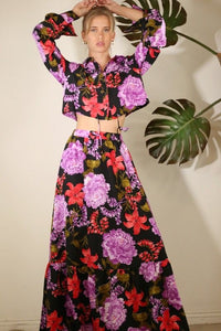 Floral Top and Skirt Set