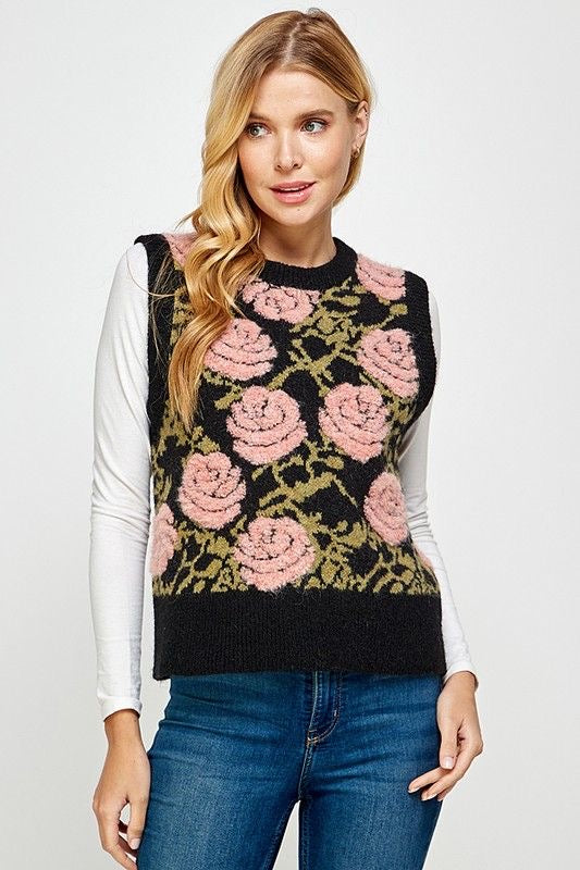 ラウンド TTT_MSW Flower Jacquard Knit Vest | www.ouni.org