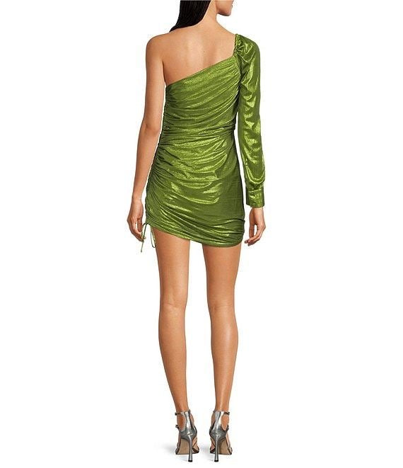 Metallic One Shoulder Mini Dress