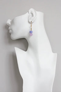 Geometric Lavender Hook Earrings