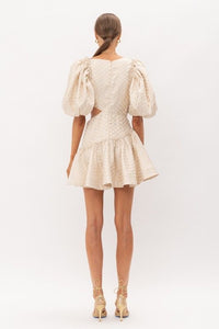 Checkered Jacquard Asymmetrical Mini Dress