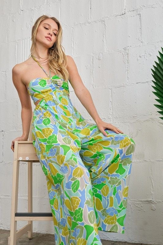 Floral Halter Jumpsuit