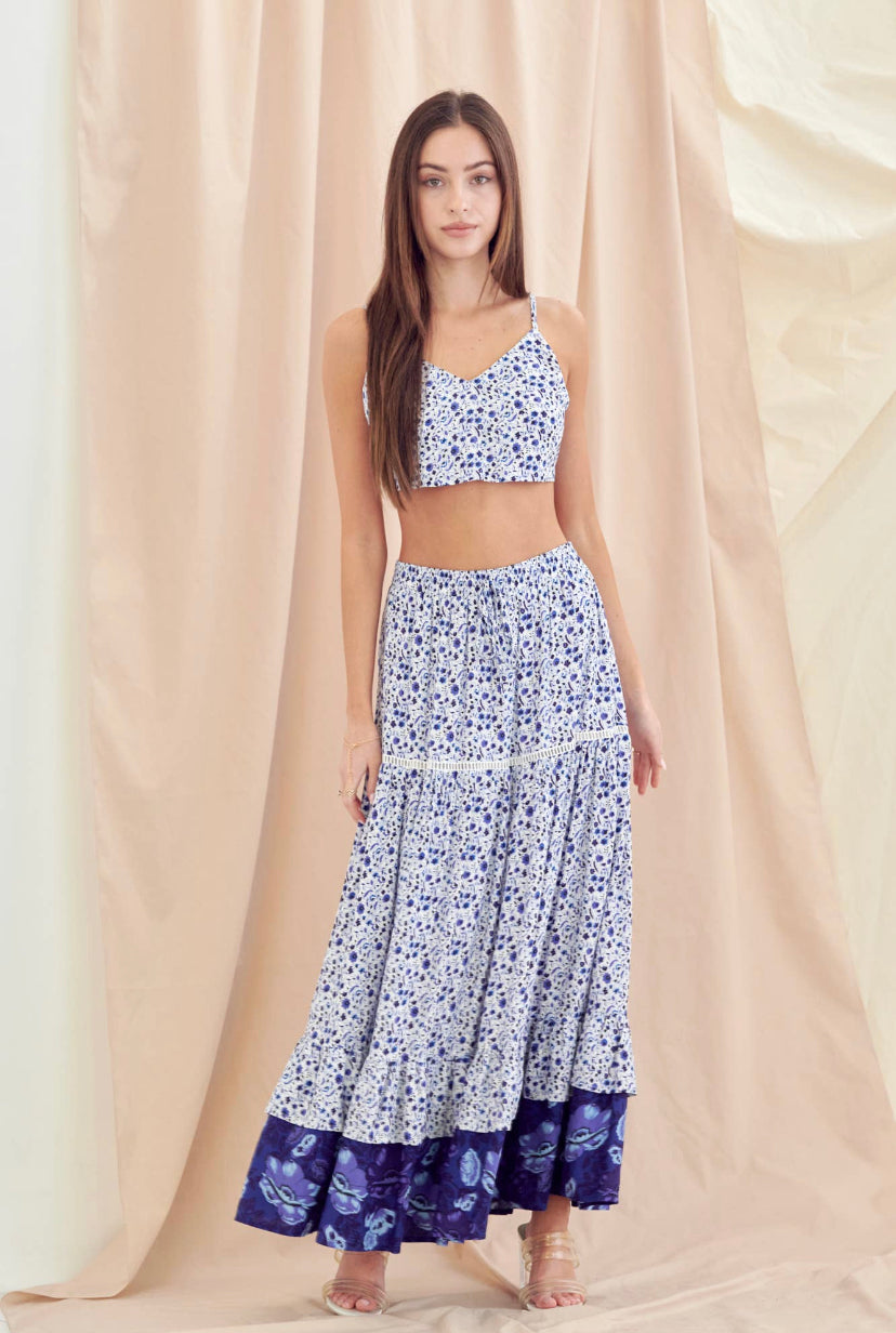 Boho maxi clearance skirt and top