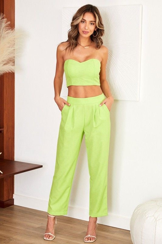 Strapless Cropped Top with Back Zipper