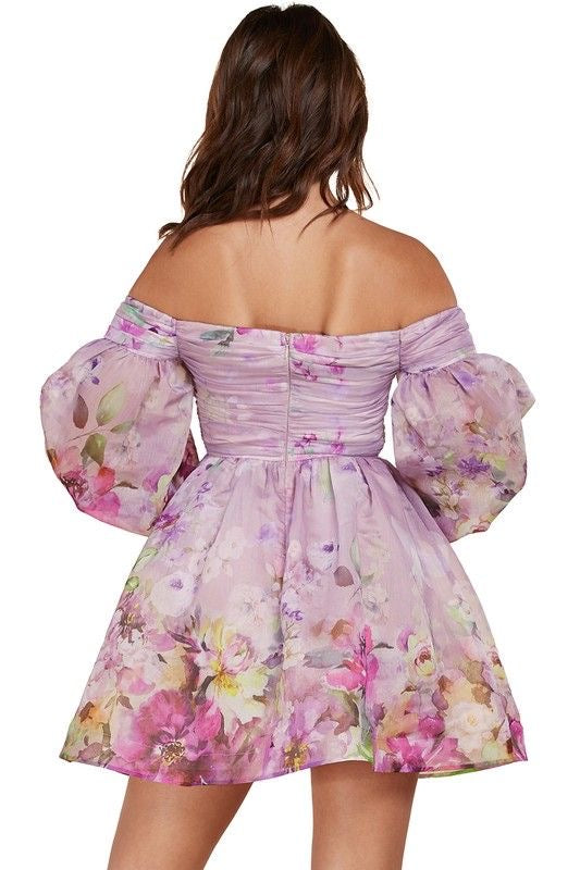 Off-Shoulder Floral Mini Dress